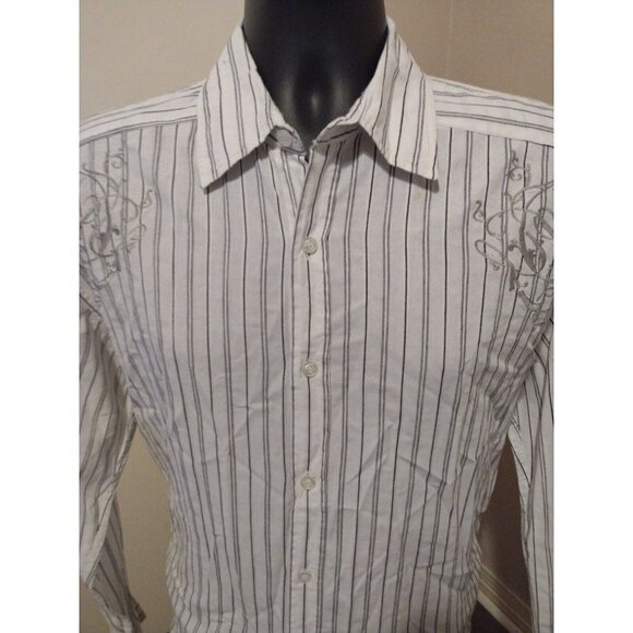 ROAR Buckle Enough Excuses Embroidered White Long Sleeve Button Shirt Men's XL - Picture 12 of 12